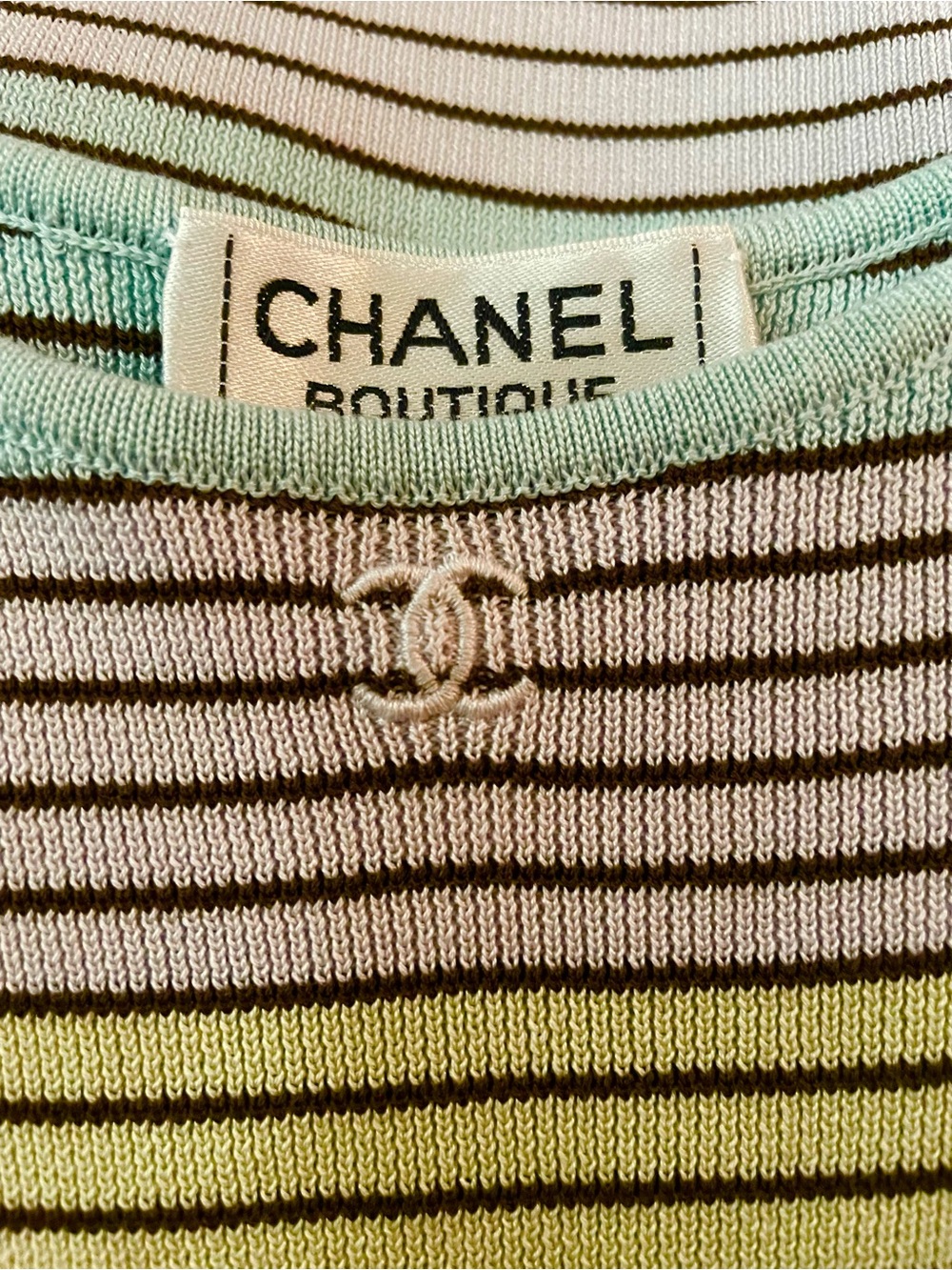 Sleeveless Pastel Striped Knit Tank Top